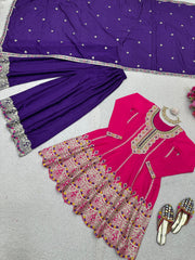 Beautiful Designer Party-wear Chinon Silk Dress