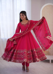 Elegant Embroidered Sequence Designer Anarkali Gown