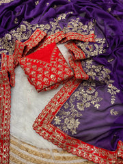 Bollywood Blooming Silk Mono Satin Embroidery Sequence & Coding Work Saree