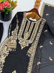 Designer Georgette Embroidery Sequence Work Salwar Suit
