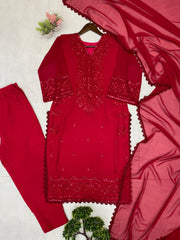 Beautiful Party-wear Georgette Sequence Embroidery Work Salwar Suit