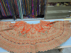 Trending Premium Silk With Zarkan Diamond & Embroidery Work Rust Orange Bridal Lehenga