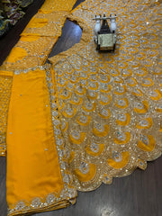 Beautiful Georgette Real Mirror Sequence Embroidery Work Lehenga Choli