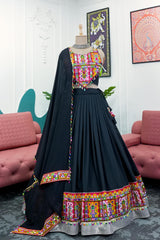 Blockbuster Black Navratri Special Real Mirror Work Lehenga Choli