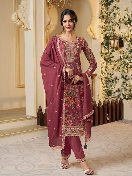 Beautiful Pure Chinon Silk Digital Printed Salwar Suit