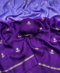 Beautiful Viscose Khadi Silk Jacquard Leaf Figure Designer Saree