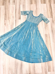 Beautiful Party-wear Fendy Designer With Beads Embroidered Work Gown