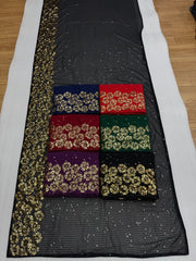 Party-wear Georgette Bollywood Style Sequence Embroidery Work Saree