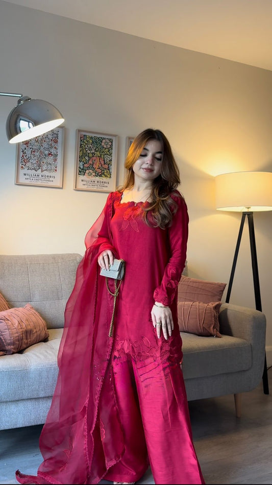 Beautiful Soft Cotton Thread Sequence Work Suit