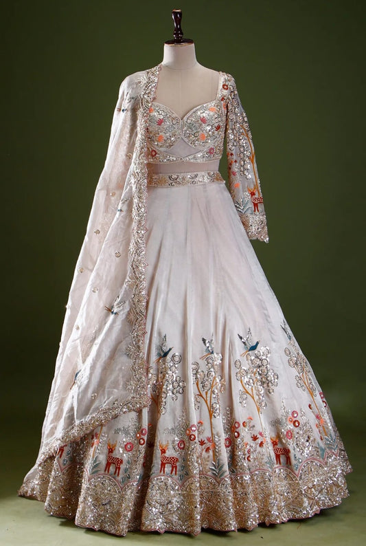 Beautiful Georgette Embroidery Sequins Work Lehenga Choli