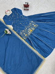 Beautiful Natural Crepe Silk Beads With Thread & Sequence Work Sharara