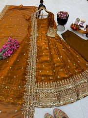 Festive Special Fendy Silk Embroidery Work Gown