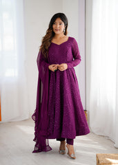 Beautiful Lukhnowi Georgette Sequence Work Anarkali Suit