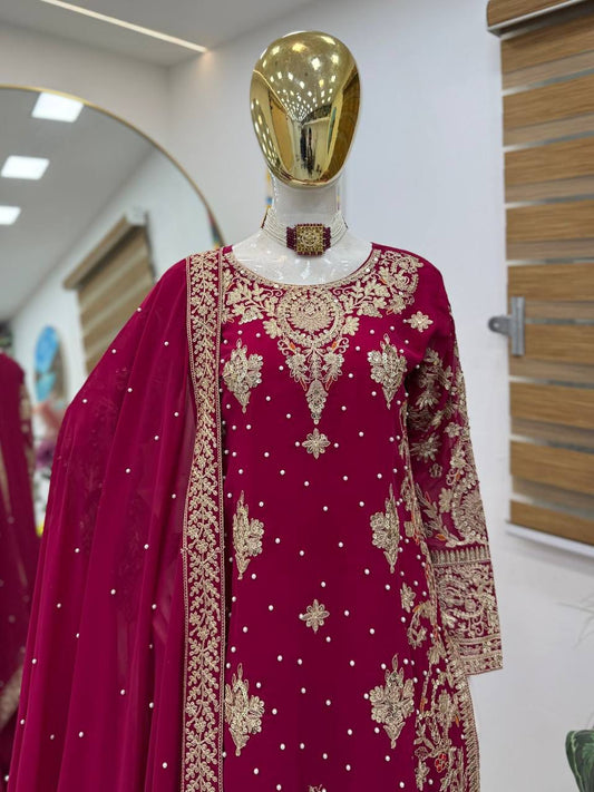 Beautiful Georgette Codding Sequence Embroider Work Suit