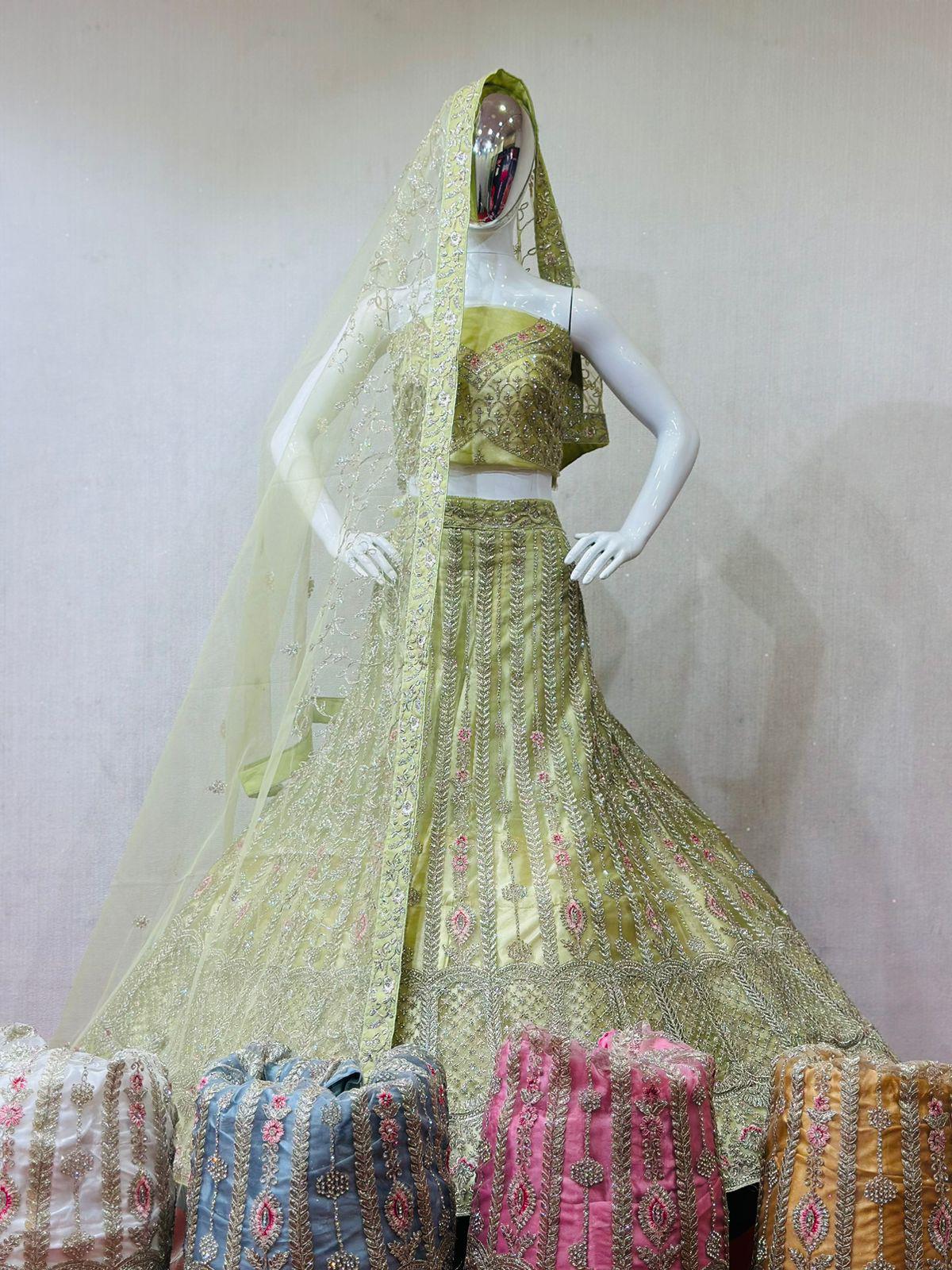Heavy Multi Work Zarkan Work Bridal Lehenga Choli