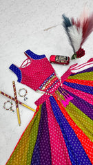 Navratri Special Georgette Cotton Handwork & Real Mirror Work Lehenga With Stitched blouse