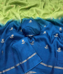 Beautiful Viscose Khadi Silk Jacquard Leaf Figure Designer Saree