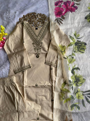 Beautiful Roman Silk Embroidery With Sequence Work Dress