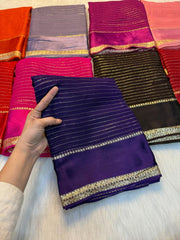 Beautiful Viscose Georgette Lining Satin Border Saree