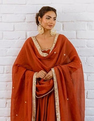 Beautiful Trendy Vichitra Silk Beads Work Anarkali Gown