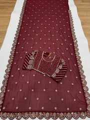 Bollywood Blockbuster Georgette Sequence Work & Original Mirror Saree