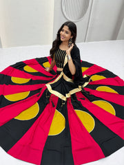 Navratri Special Cotton Gamthi Work Lehenga With Stitched Blouse