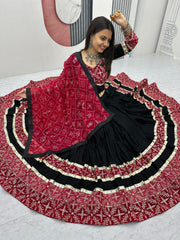 Navratri Special Pure Cotton Embroidery Thread & Sequence Real Mirror Work Lehenga Choli