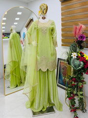 Designer Fandy Silk Embroidery Sequence Work Suit