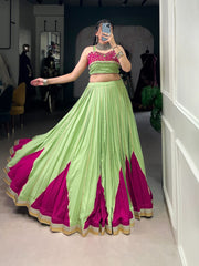Navratri Special Pure Rayon Shining Garba Nights Lehenga Choli