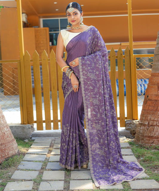 Beautiful Pure Soft Silk Thread With Hand-work Saree