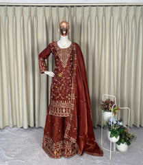 Party-wear Jimmy Choo Sequence Embroidery Work Sharara