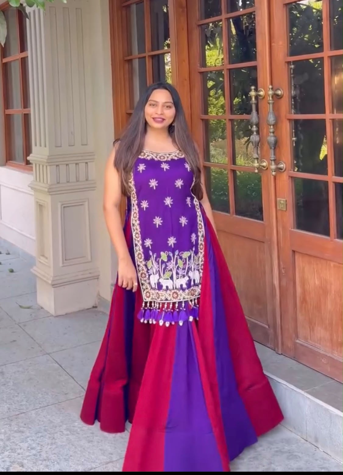 Navratri Special Vichitra Silk Lehenga With Stitched Blouse & Shrug