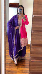 Beautiful Designer Party-wear Chinon Silk Dress