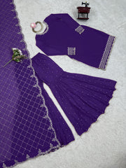 Elegant Georgette Sequence Work Salwar Suit