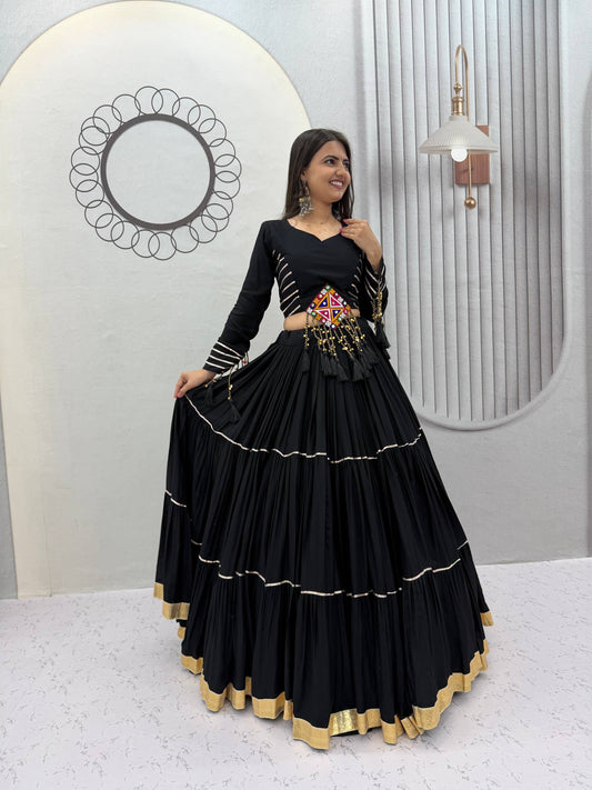 Navratri Special Cotton Big Flair Lehenga With Stitched Blouse