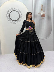 Navratri Special Cotton Big Flair Lehenga With Stitched Blouse