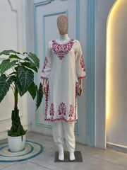Beautiful Rayon Cotton Embroidery Thread Designer Suit