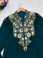 Tradition In Style With Georgette Multi-Thread Embroidery + Sequence Co-ord Set