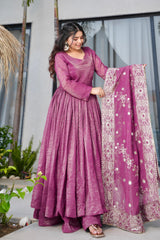 Designer Party-wear Gold Crazy Sharara Suit