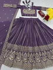Party-wear Stylish Georgette Embroidery & Sequence Work Lehenga Choli