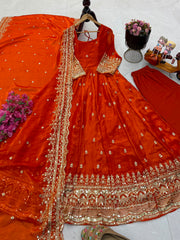 Festive Special Fendy Silk Embroidery Work Gown