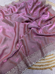 Beautiful Space Soft Silk Blooming With Zarkhan With Siroski Work Saree