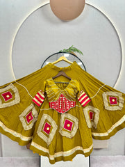 Navratri Special Pure Cotton Mirror Handwork Lehenga With Top