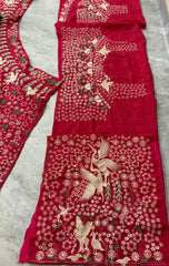 Reception Special Beautiful Georgette Embroidery & Sequence Work Lehenga Choli