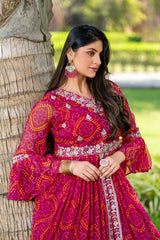 Beautiful Pure Bandhrej Festival Choli With Attached Shrug