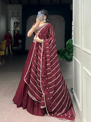 Attractive Rangoli Crush Sequence Embroidery Work Lehenga Choli