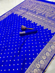Beautiful Heavy  Banarasi Silk Gold Zari Weaving Saree