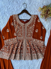 Festive Special Georgette Embroidery Sequence Work Salwar Suit