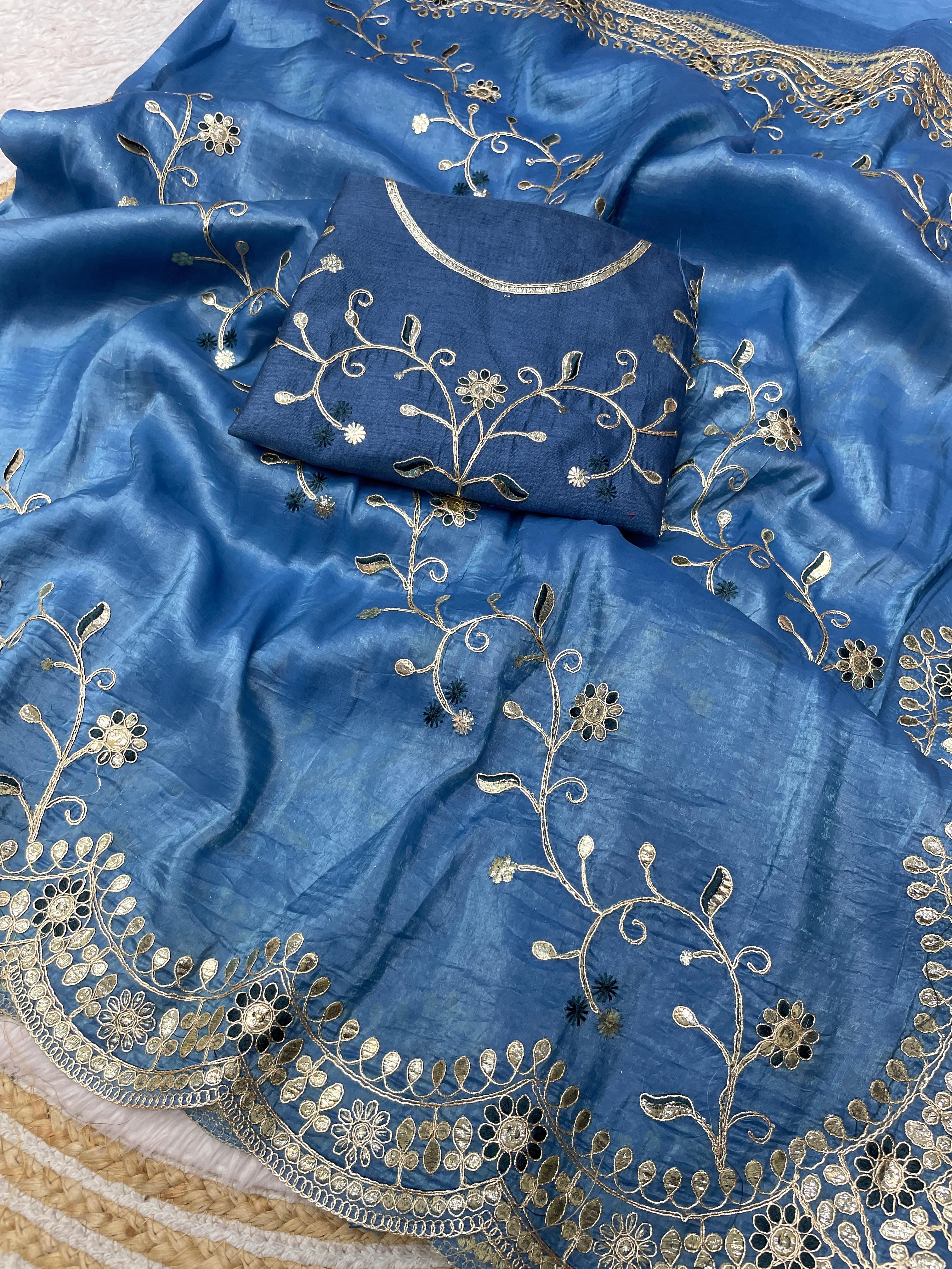 Beautiful Foil Gotapatti Work Saree