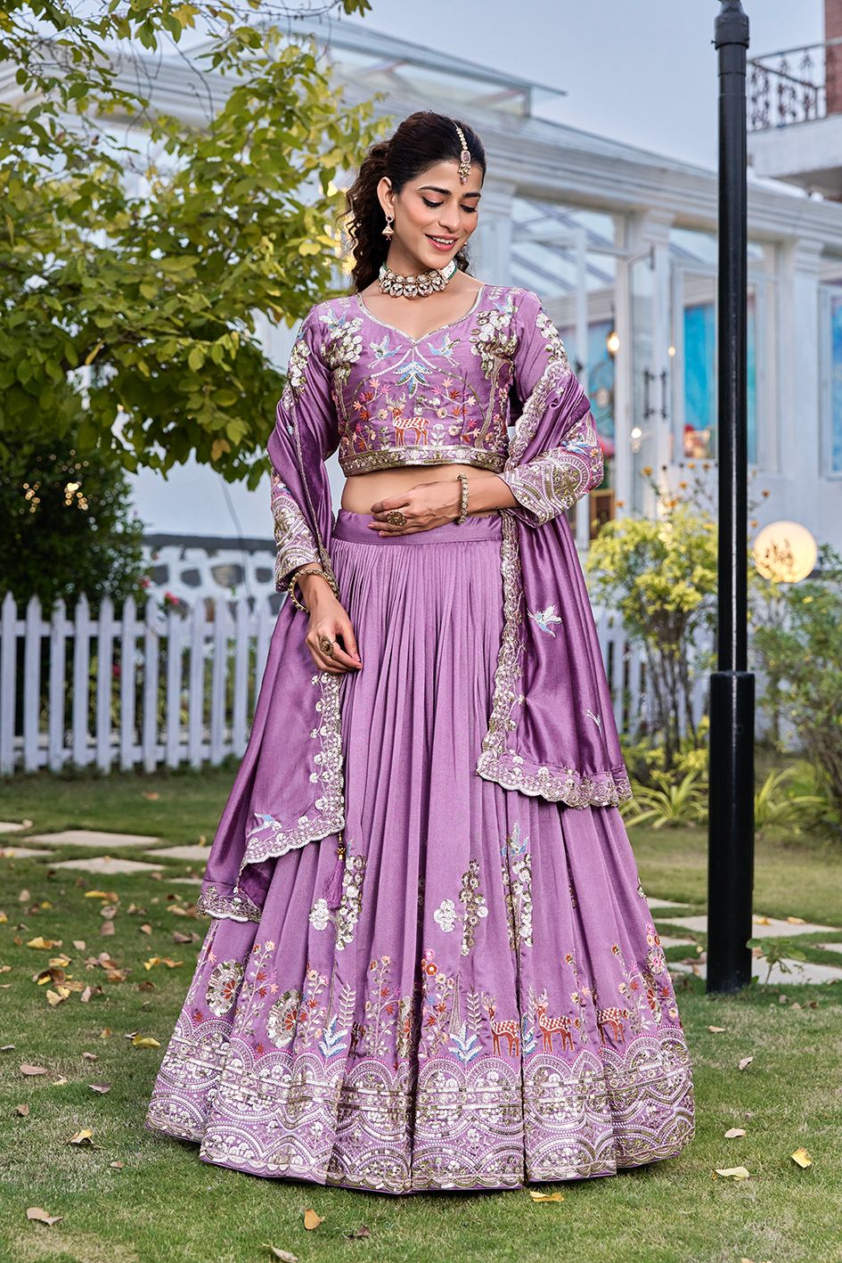 Beautiful Pure Vichita Silk Embroidery Sequence Work Lehenga Choli